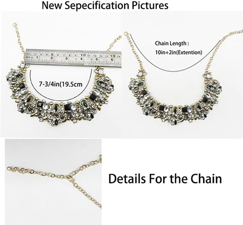 Zthread Bib Statement Necklace Colorful Glass Crystal Collar Choker Necklace for Women Fashion Accessories - Image 4